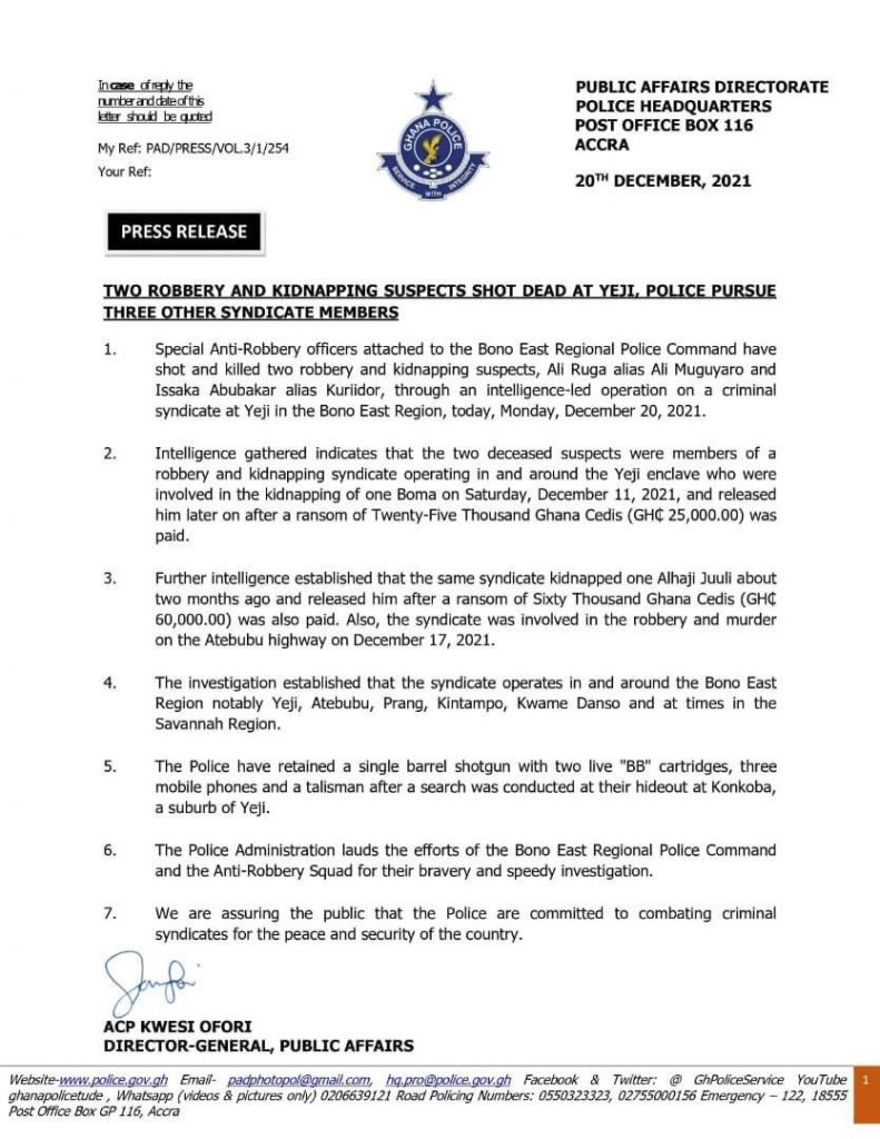 police statement