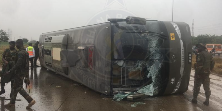 Bus carrying soldiers involved in accident on Accra Tema motorway0 750x375 1