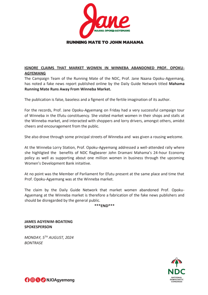 Ignore Claims That Market Women In Winneba Abandoned Prof. Nana Opoku Agyeman 3 Fake News