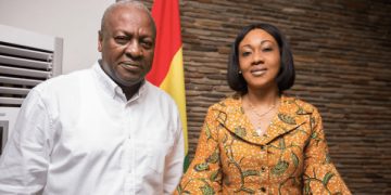 An old photo of President-Elect John Dramani Mahama and EC boss Jean Mensa