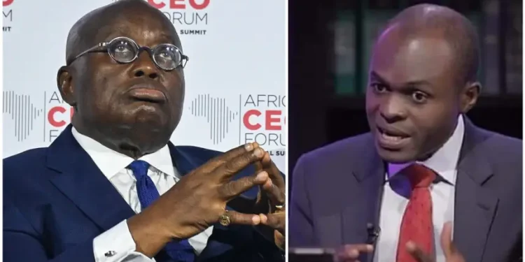 President Akufo-Addo [L] and Martin Kpebu