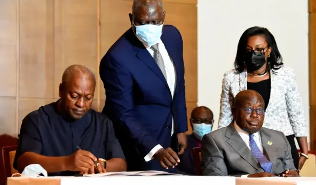 President-elect John Mahama [L] and President Akufo-Addo