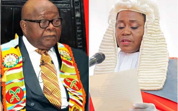 Your dirty linen has already been washed in public, request an open trial - Prof Oquaye to CJ Torkornoo 1 Former Speaker of Parliament Prof Aaron Mike Oquaye and Chief Justice Gertrude Torkornoo (from left)