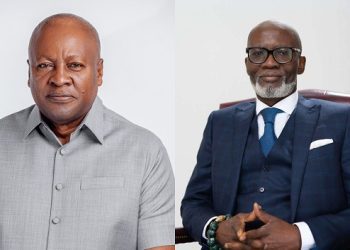 President John Dramani Mahama (L) and Gabby Asare Otchere-Darko