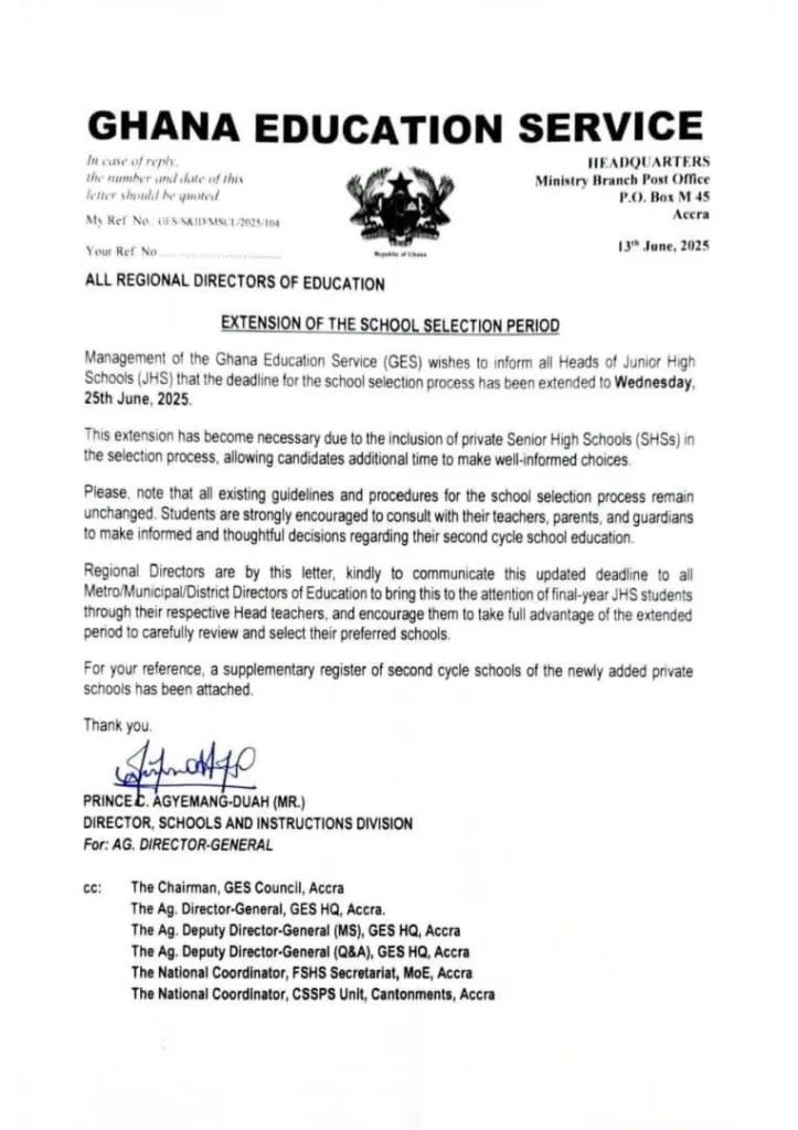 GES releases list of 25 new private SHS for school selection 2 image 1