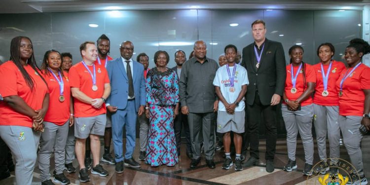 Black Queens Present Bronze Medal to President Mahama, Vice President After WAFCON Campaign in Morocco 1 Black Queens