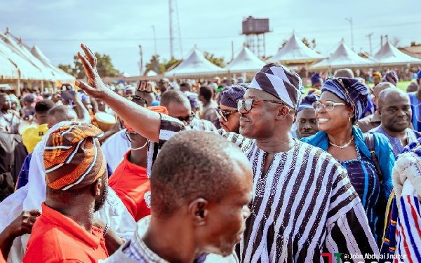 John Jinapor responding to cheers from th crowd