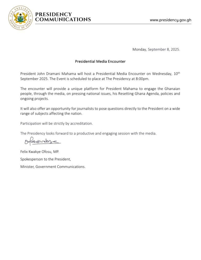 President Mahama to face the media on 10 September 2 image 1