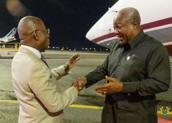 President Mahama Arrives in Abidjan for Ouattara’s Inauguration