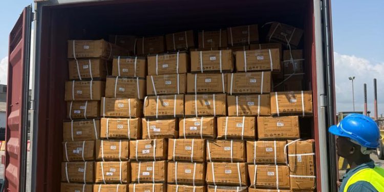 Customs intercept 25 million suspected illicit tablets hidden in ceiling fan containers at Takoradi port 1 IMG 20260114 WA0028