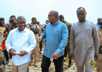 Mahama Inspects Tidal Wave Damage in Fuveme, Assures Residents of Coastal Protection Project