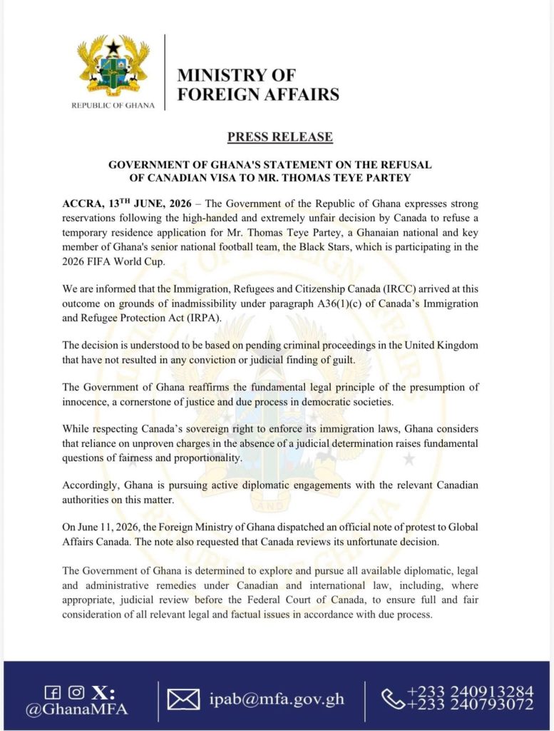 Ghana Protests Canada’s Visa Denial to Thomas Partey, Pursues Diplomatic and Legal Action 2 IMG 7596