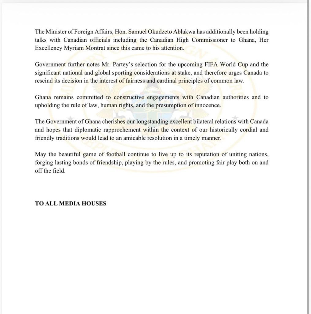 Ghana Protests Canada’s Visa Denial to Thomas Partey, Pursues Diplomatic and Legal Action 3 IMG 7597