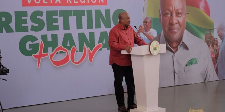 President John Dramani Mahama Responds to Citizens' Concerns During Ho Community Engagement 1 PA5