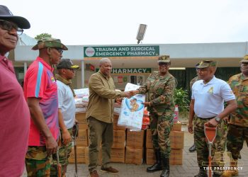 President Mahama Donates Relief Items to 37 Military Hospital During National Clean-Up Exercise