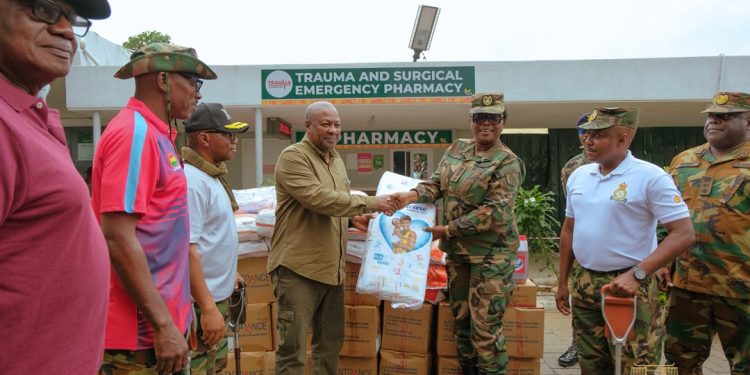 President Mahama Donates Relief Items to 37 Military Hospital During National Clean-Up Exercise 1 jon1