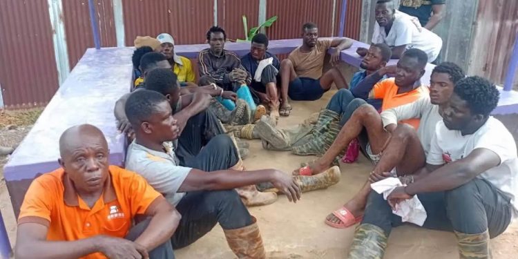 NAIMOS-Led Operation Arrests 13 Suspected Illegal Miners at Sanso 1 NA1